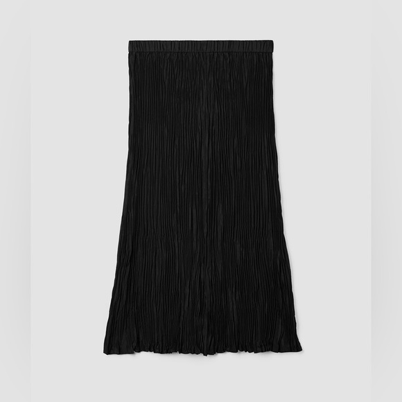 NWT Eileen Fisher Crushed Silk Maxi Skirt - Picture 3 of 9